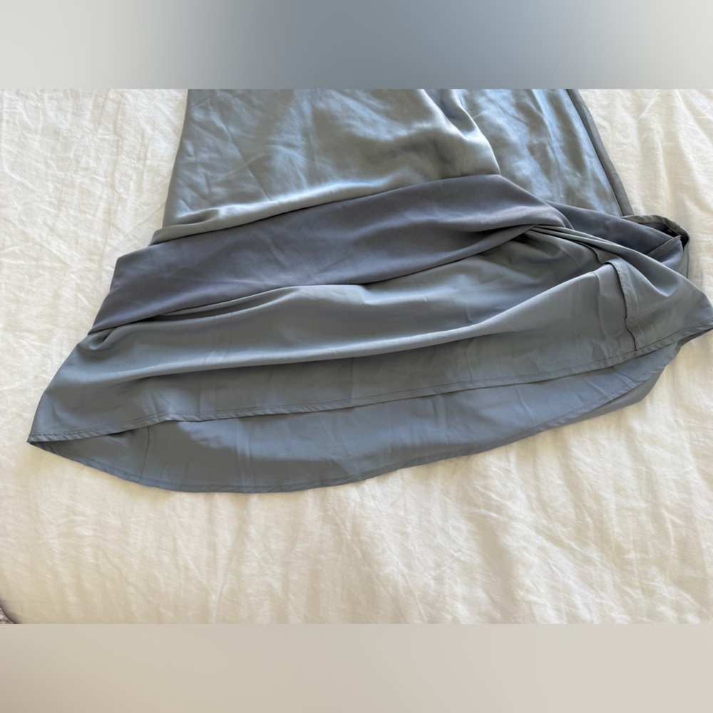 Meshki Blue Strapless Gown for Weddings with Matching Tie (optional) - Picture 10 of 11
